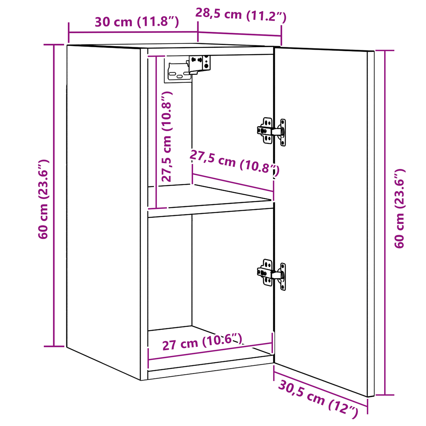 TV Cabinet Set Wall-mounted 7 pcs Black oak 30.5 x 30 x 60 cm