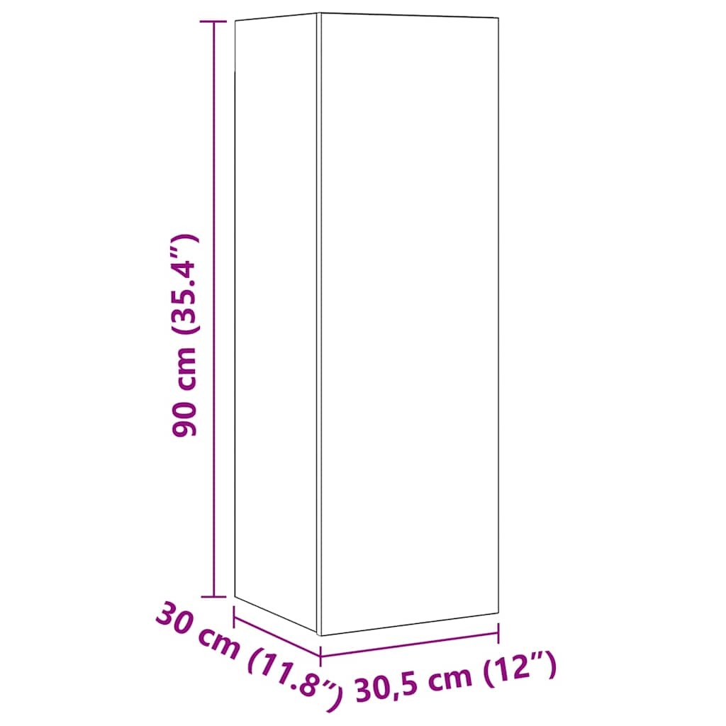 TV Cabinet Set 10 pcs Artisan oak 30.5 x 30 x 90 cm