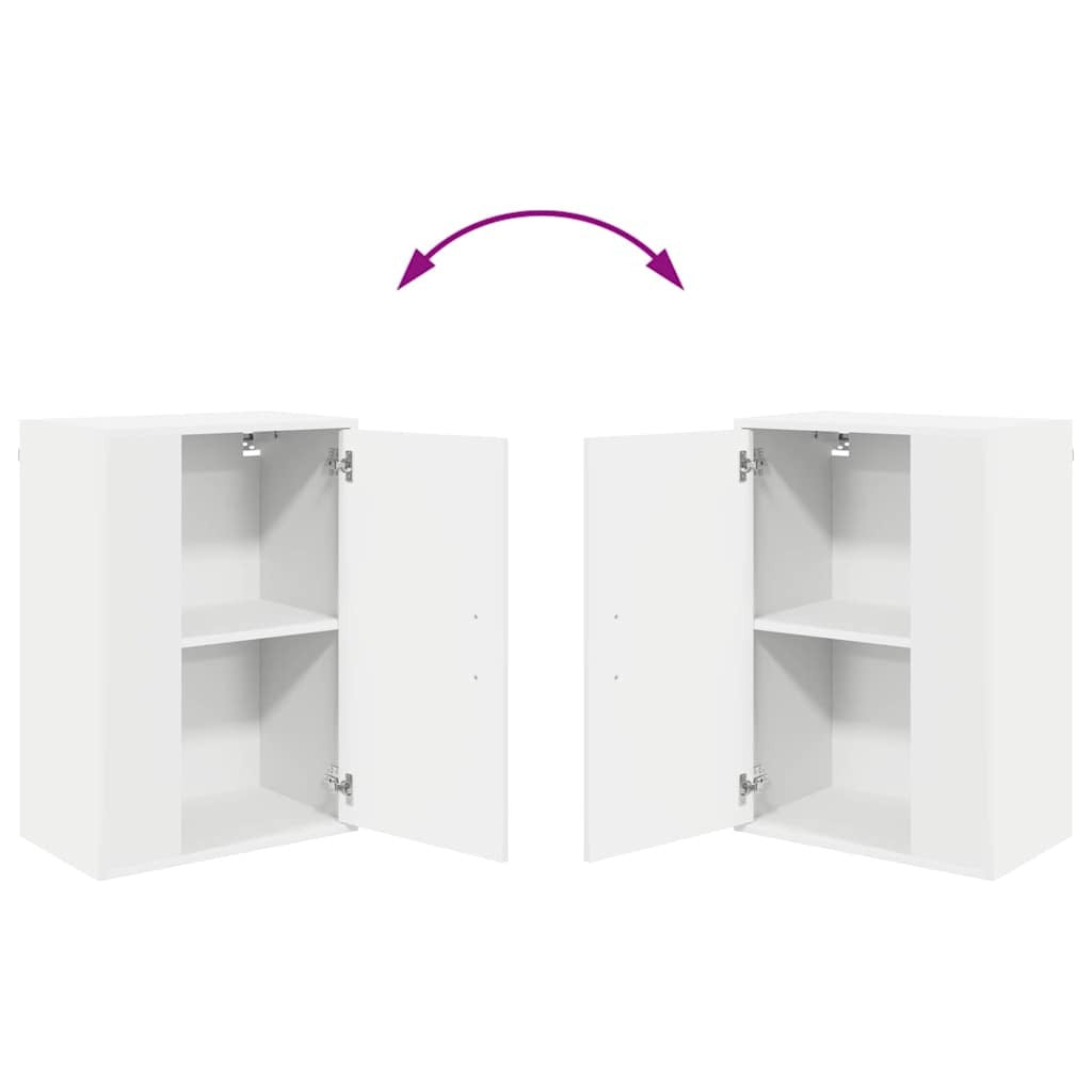 4 Piece TV Cabinet Set Wall-mounted White Engineered wood