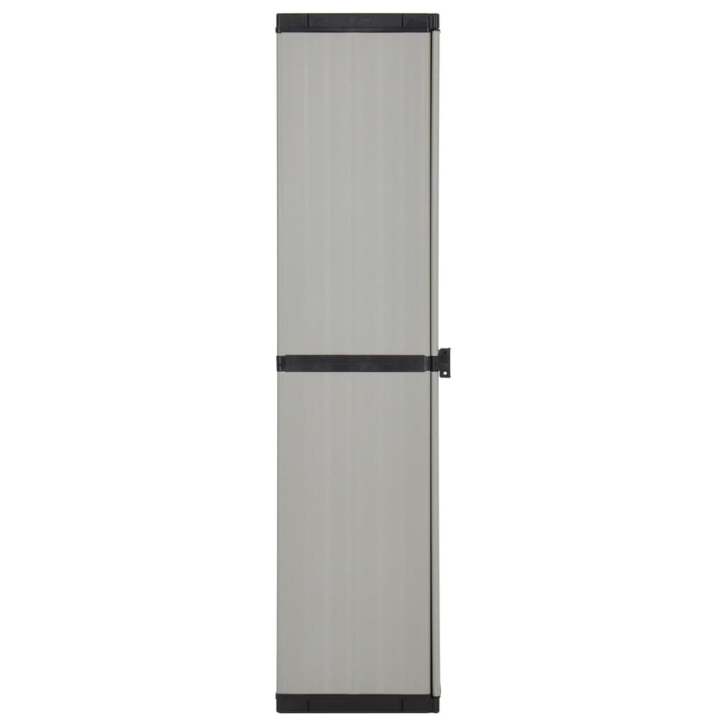 Garden Storage Cabinet with 3 Shelves Grey & Black 34x40x168 cm