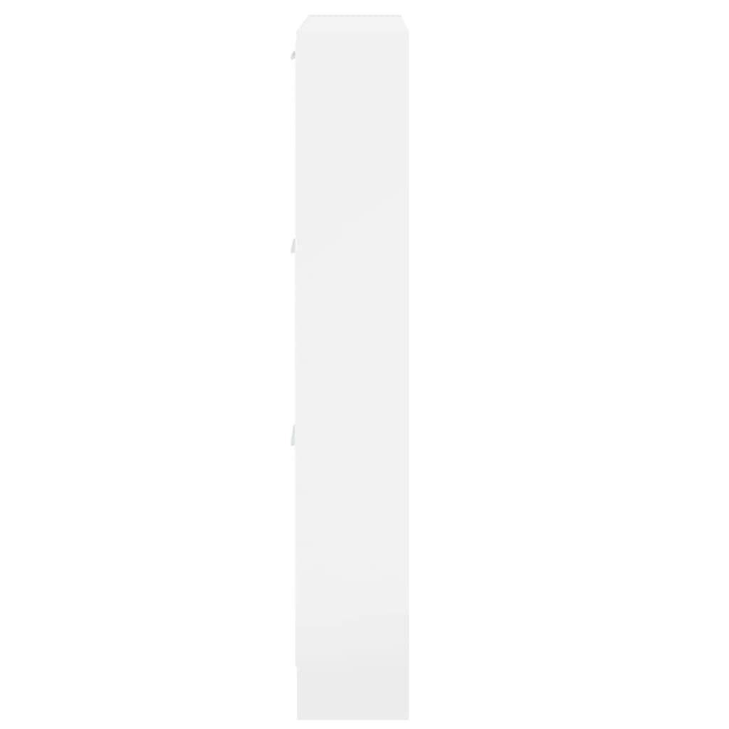 Shoe Cabinet High Gloss White 59x17x108 cm Engineered Wood