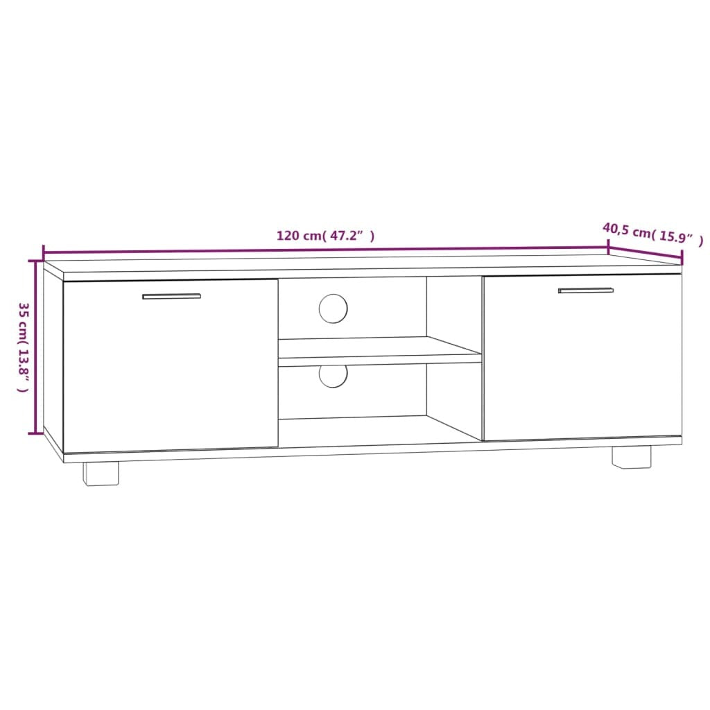 TV Cabinet Black 120x40.5x35 cm Engineered Wood
