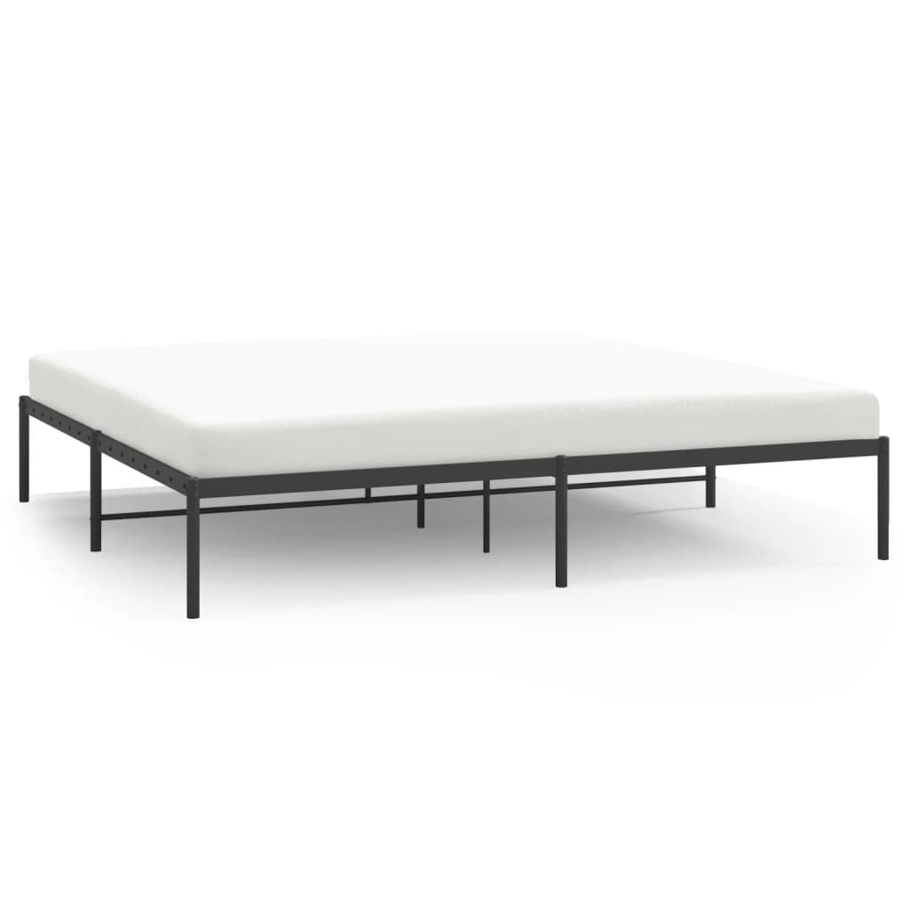 Metal Bed Frame without Mattress Black 200x200cm