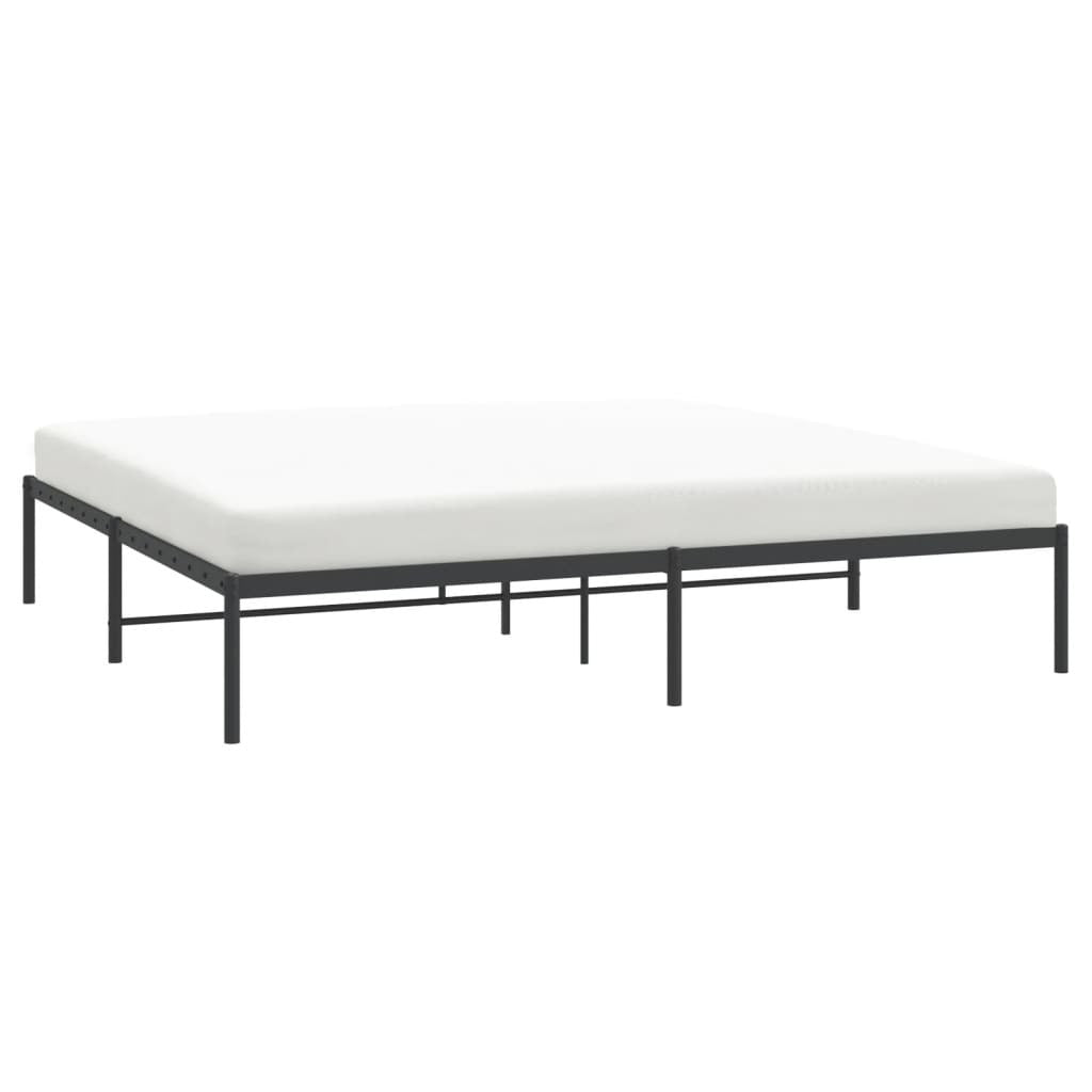 Metal Bed Frame without Mattress Black 200x200cm
