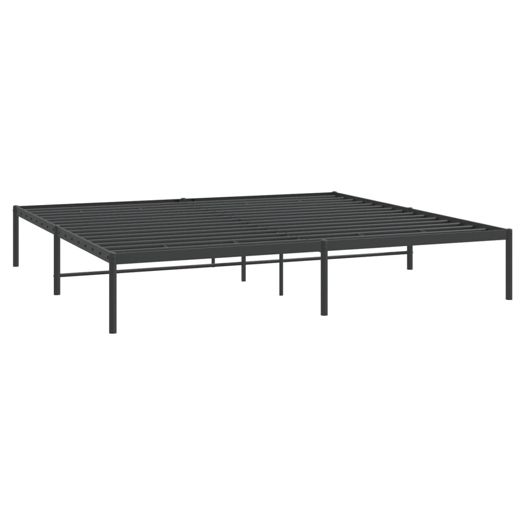 Metal Bed Frame without Mattress Black 200x200cm