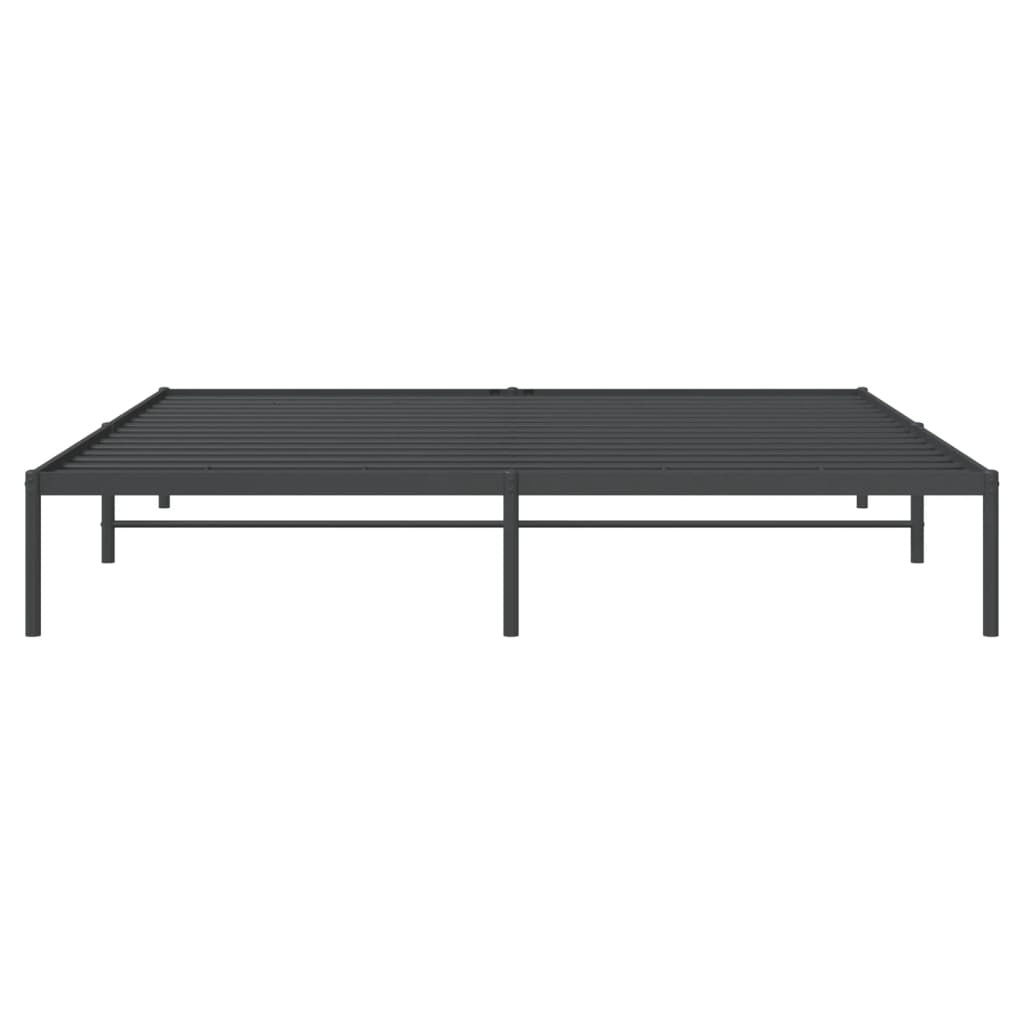 Metal Bed Frame without Mattress Black 200x200cm
