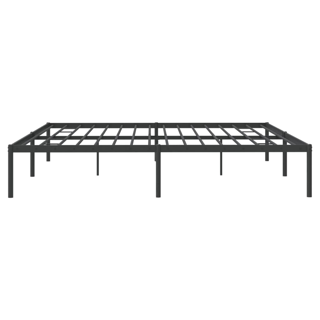 Metal Bed Frame without Mattress Black 200x200cm