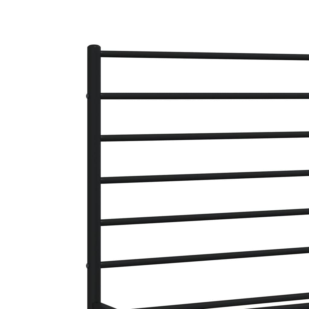 Metal Bed Frame without Mattress with Footboard Black 140x200cm