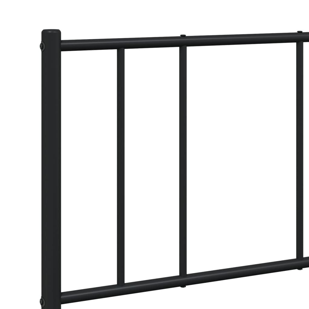 Metal Bed Frame without Mattress with Footboard Black 160x200cm