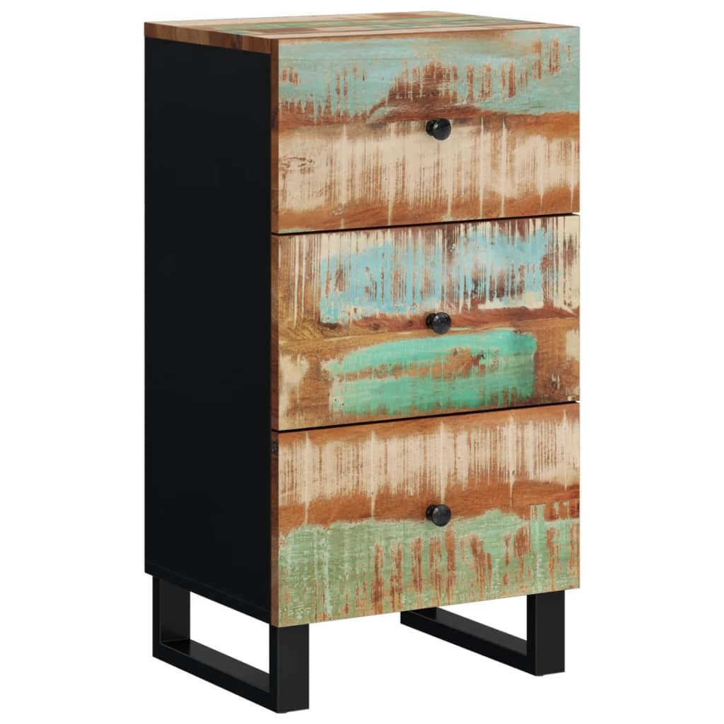 Sideboard with 3 Drawers 40x33.5x75 cm Solid Wood Reclaimed