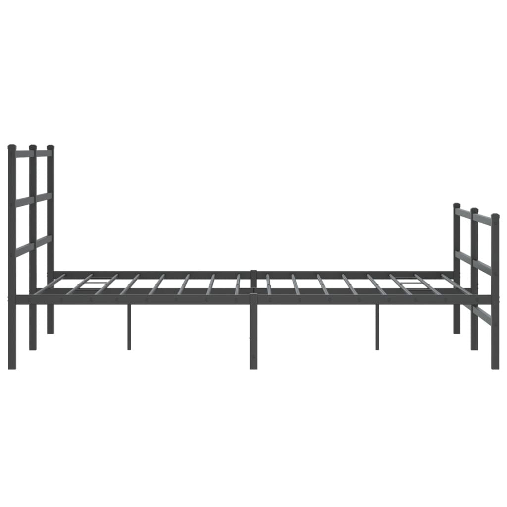Metal Bed Frame without Mattress with Footboard?Black 140x200cm