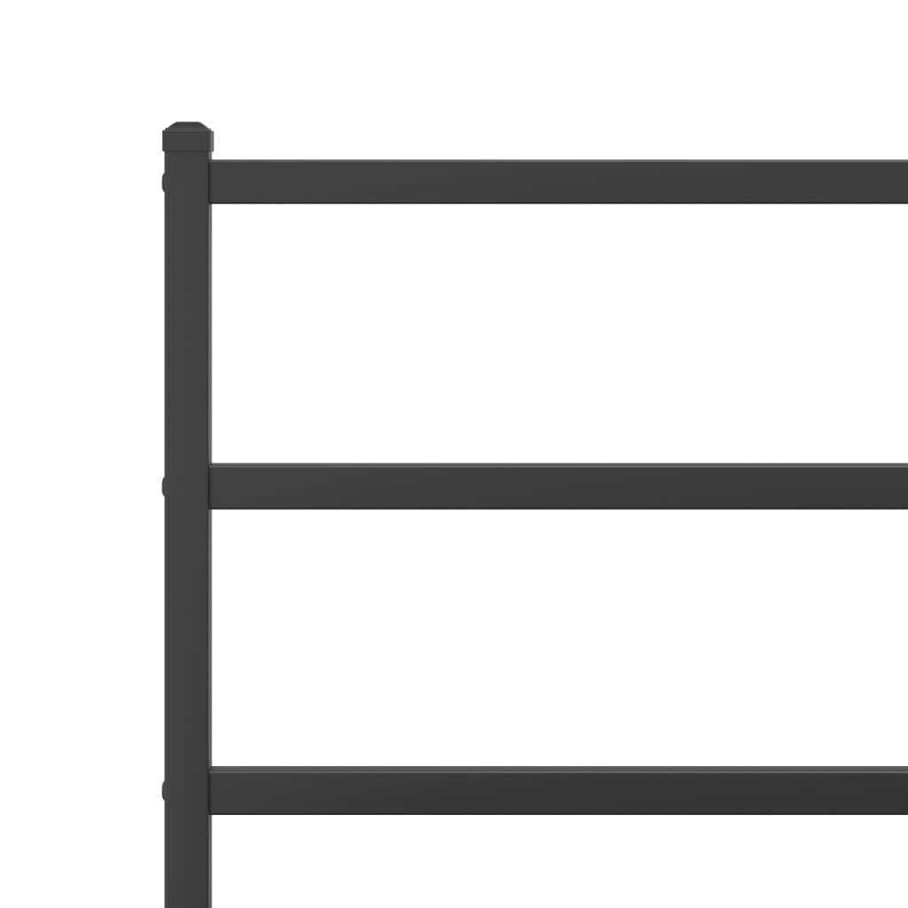 Metal Bed Frame without Mattress with Footboard?Black 140x200cm