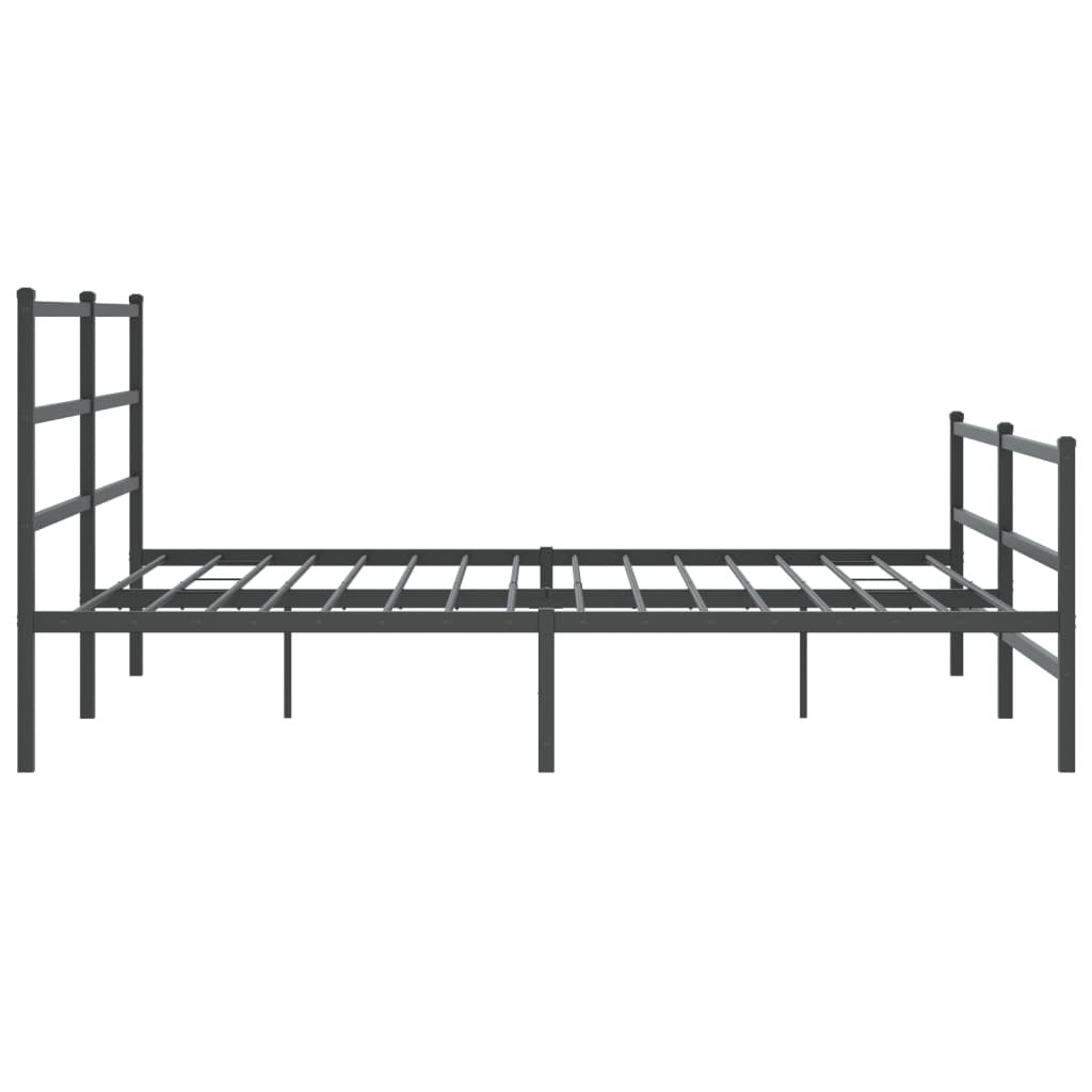 Metal Bed Frame without Mattress with Footboard?Black 193x203cm