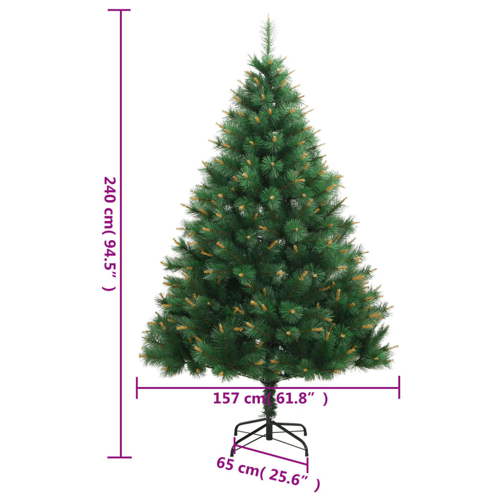 Artificial Hinged Christmas Tree with Stand 240 cm