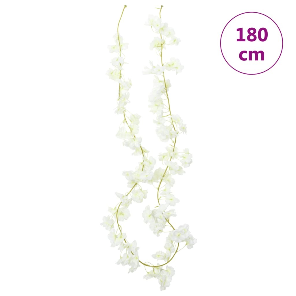 Christmas Flower Garlands 6 pcs White 180 cm