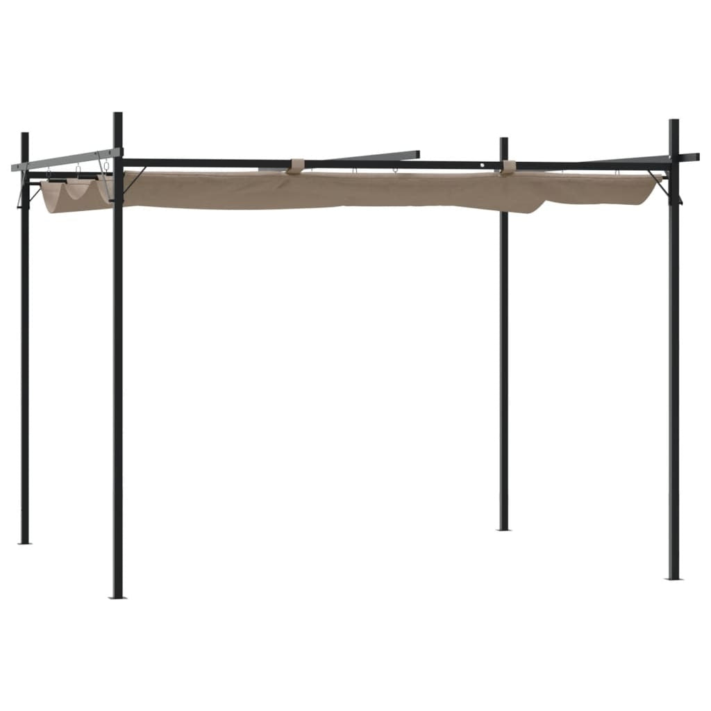 Pergola with Retractable Roof Taupe 295x292x230 cm