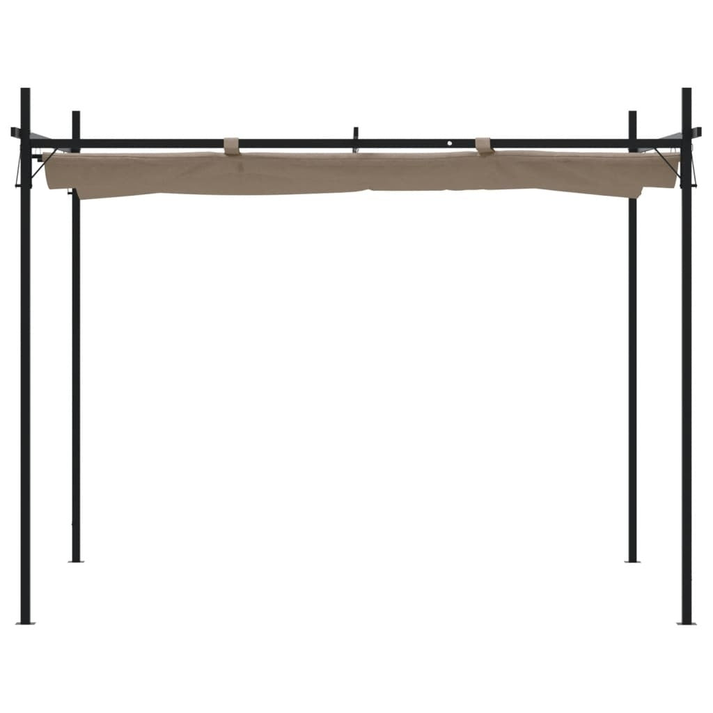 Pergola with Retractable Roof Taupe 295x292x230 cm