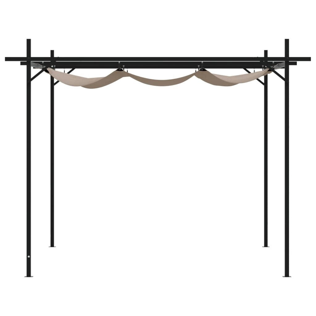 Pergola with Retractable Roof Taupe 295x292x230 cm