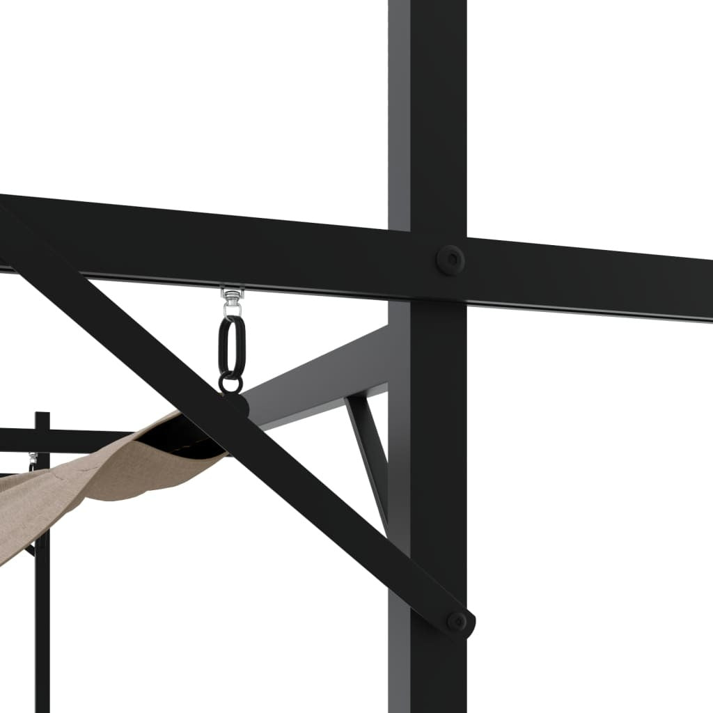 Pergola with Retractable Roof Taupe 295x292x230 cm