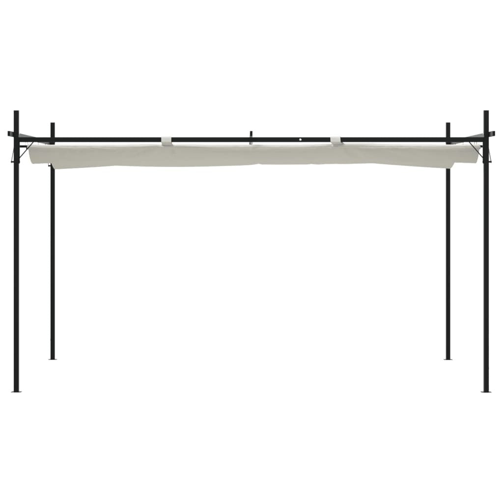 Pergola with Retractable Roof Cream 395x292x230 cm