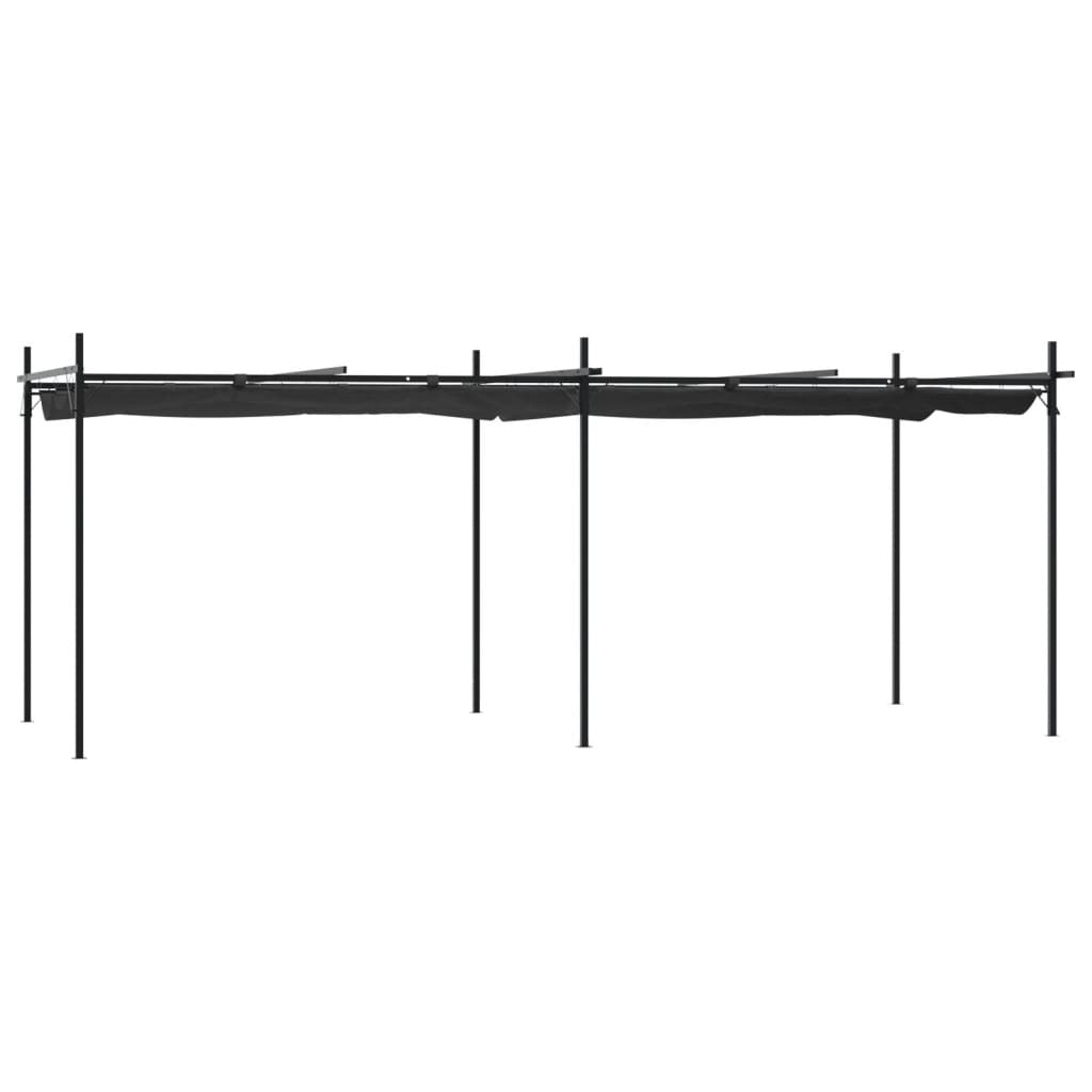 Pergola with Retractable Roof Anthracite 589x292x230 cm
