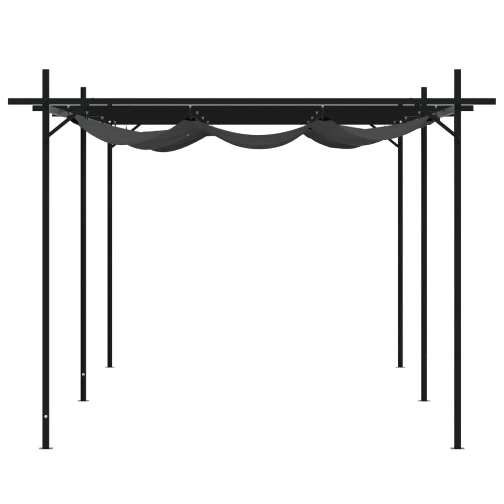 Pergola with Retractable Roof Anthracite 589x292x230 cm