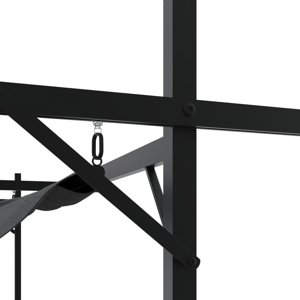 Pergola with Retractable Roof Anthracite 589x292x230 cm