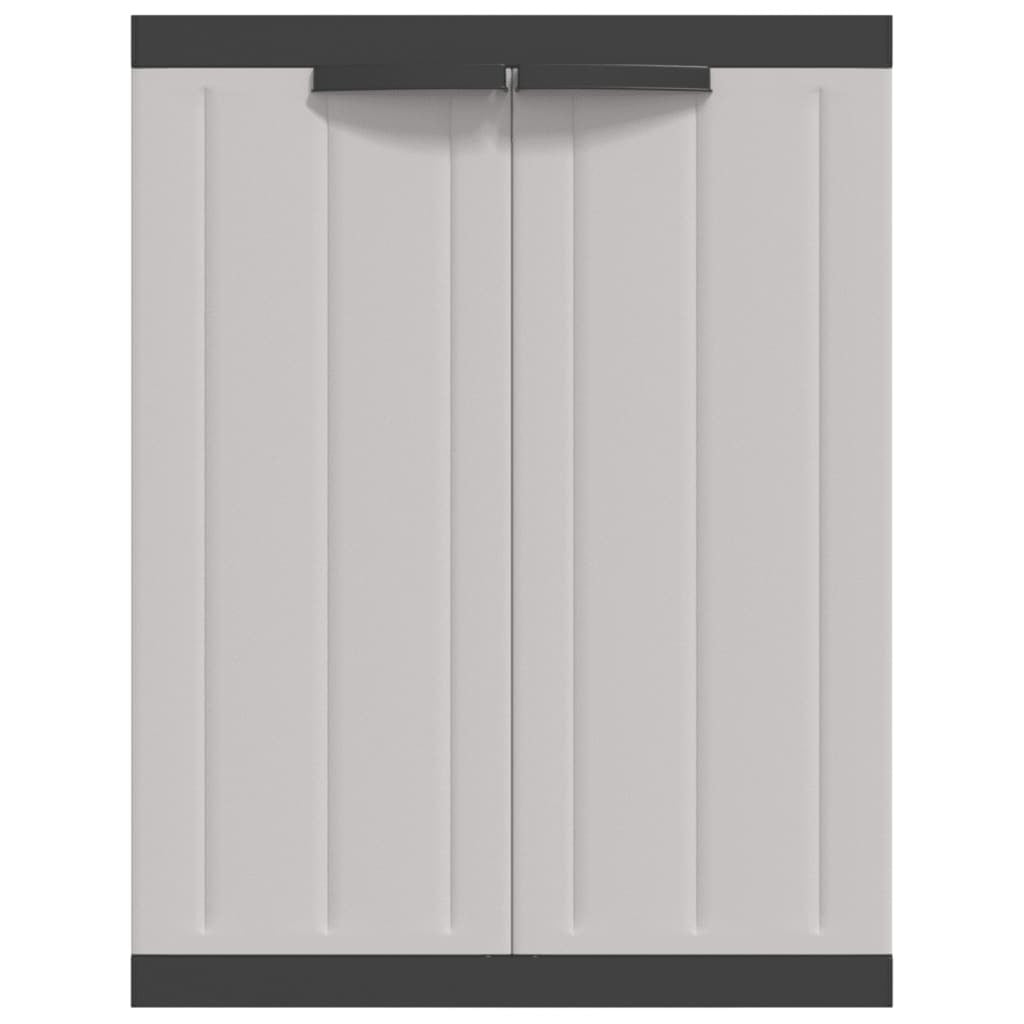 Outdoor Storage Cabinet Grey and Black 65x37x85 cm PP