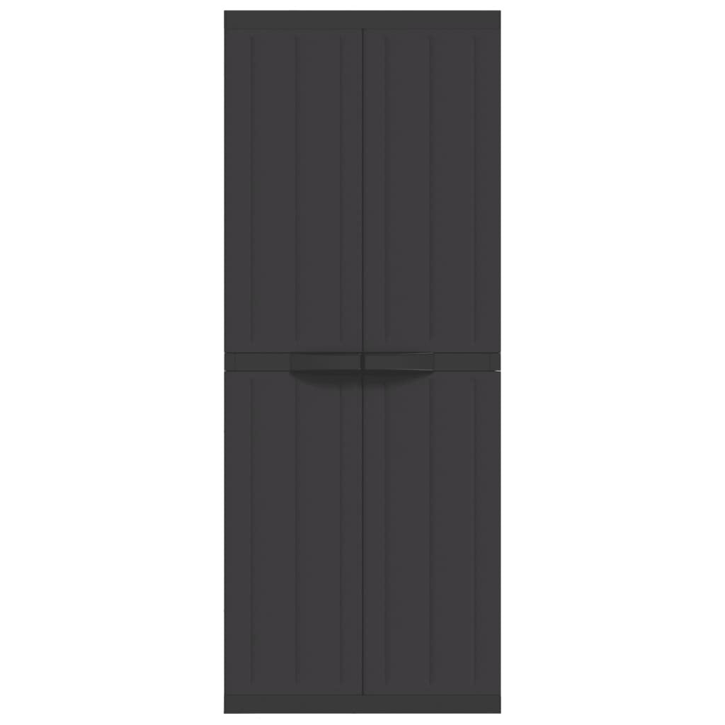 Outdoor Storage Cabinet Black 65x37x165 cm PP