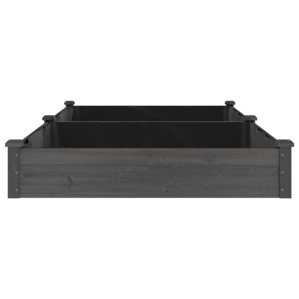 Garden Raised Bed with Liner Grey 240x120x25 cm Solid Wood Fir