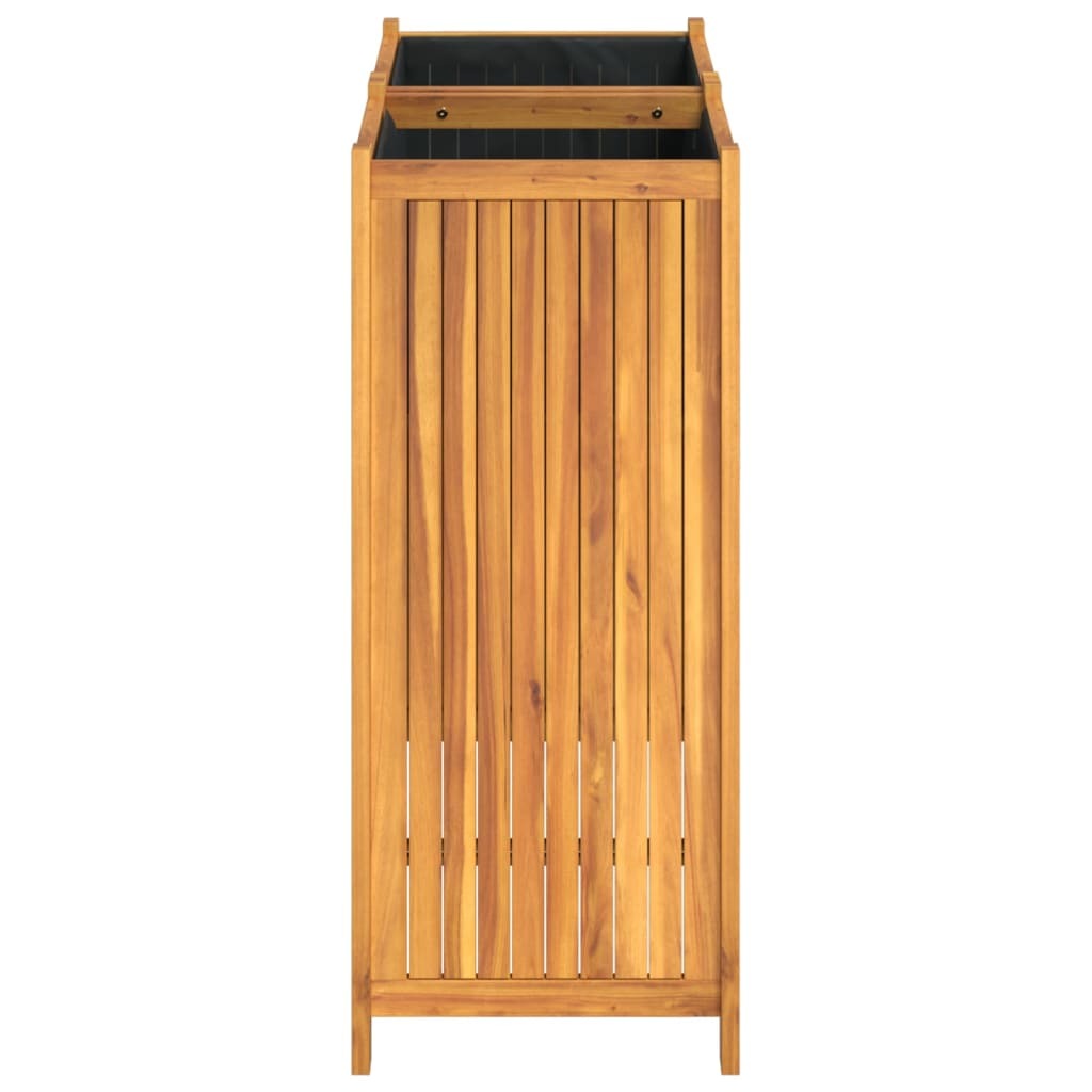 Garden Planter with Liner 84x42x100 cm Solid Wood Acacia