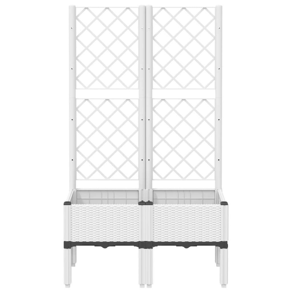 Garden Planter with Trellis White 80x40x142 cm PP