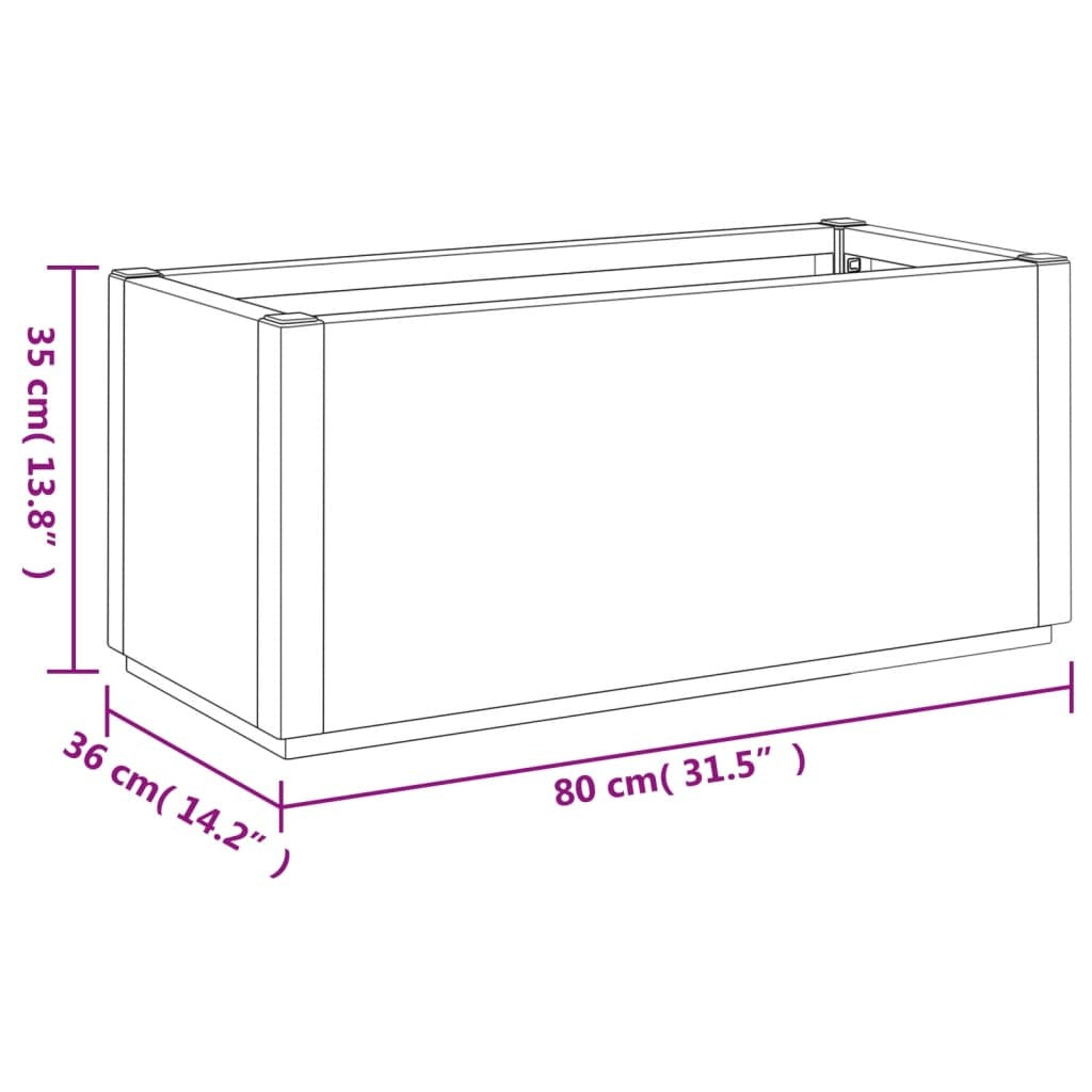 Garden Planter Dark Grey 80x36x35 cm PP