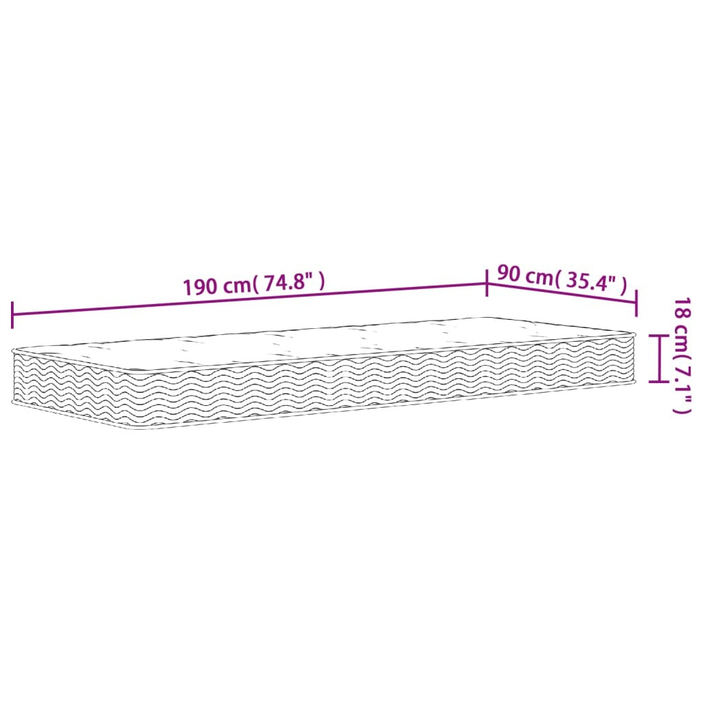Bonnell Spring Mattress Medium 90x190 cm Single Size