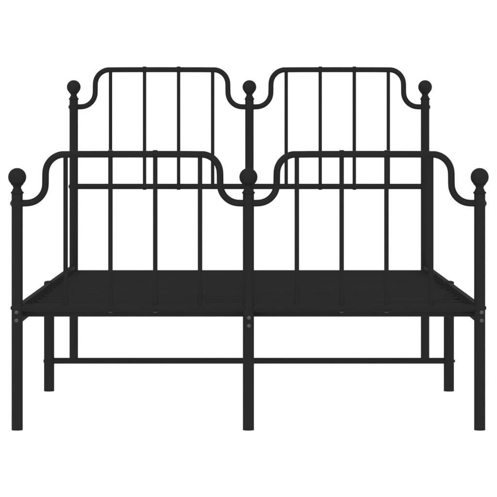 Metal Bed Frame without Mattress with Footboard?Black 120x200cm