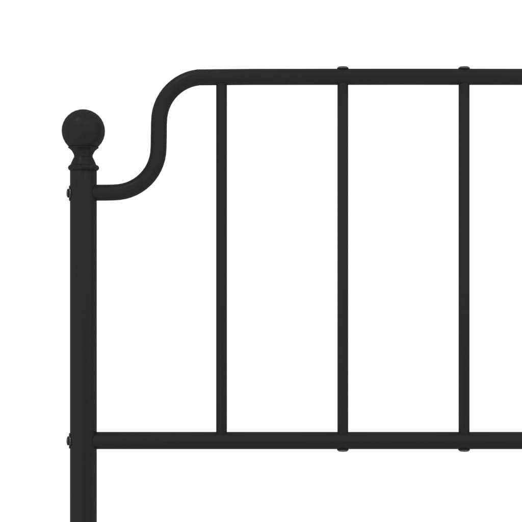 Metal Bed Frame without Mattress with Footboard?Black 120x200cm