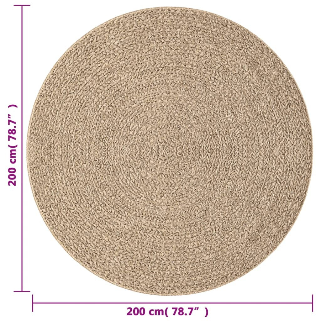 Rug ZIZUR 200 cm Jute Look Indoor and Outdoor