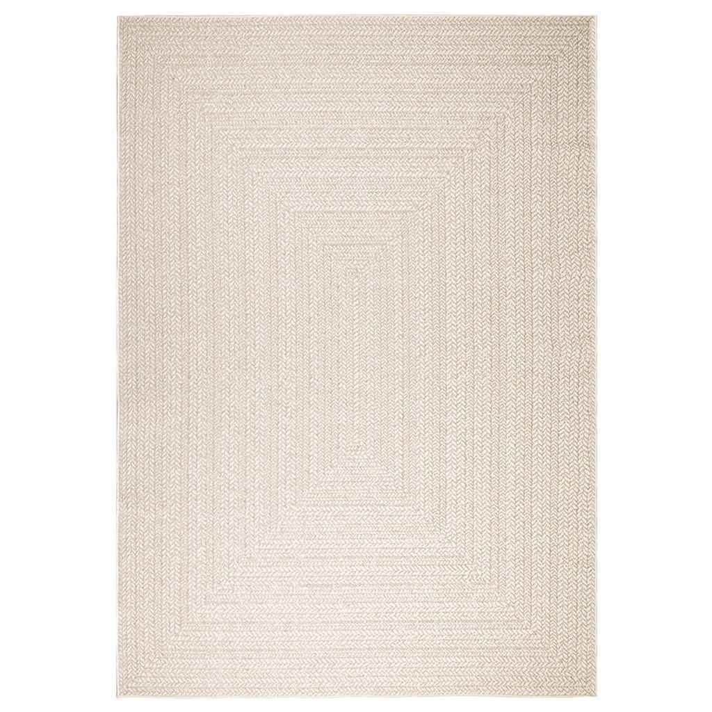 Rug ZIZUR Cream 200x290 cm Jute Look Indoor and Outdoor