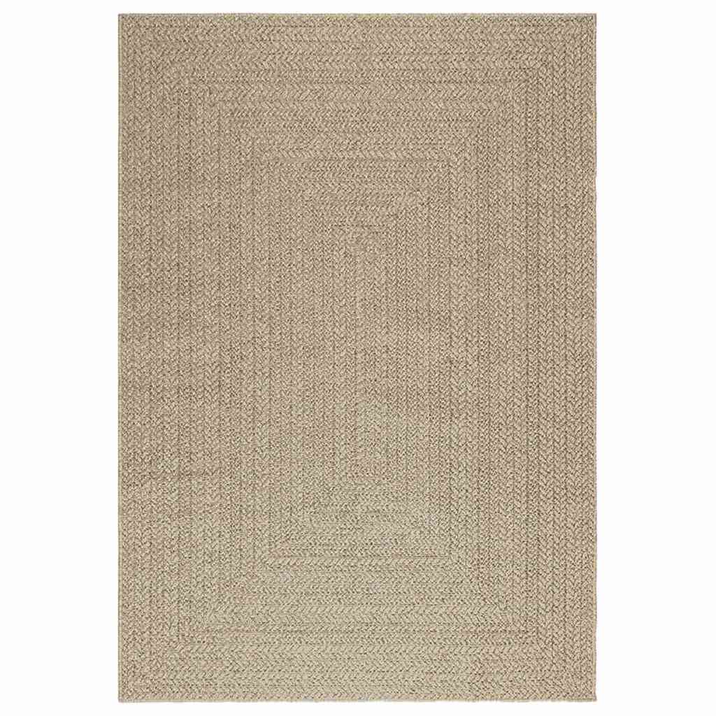 Rug ZIZUR Beige 140x200 cm Jute Look Indoor and Outdoor