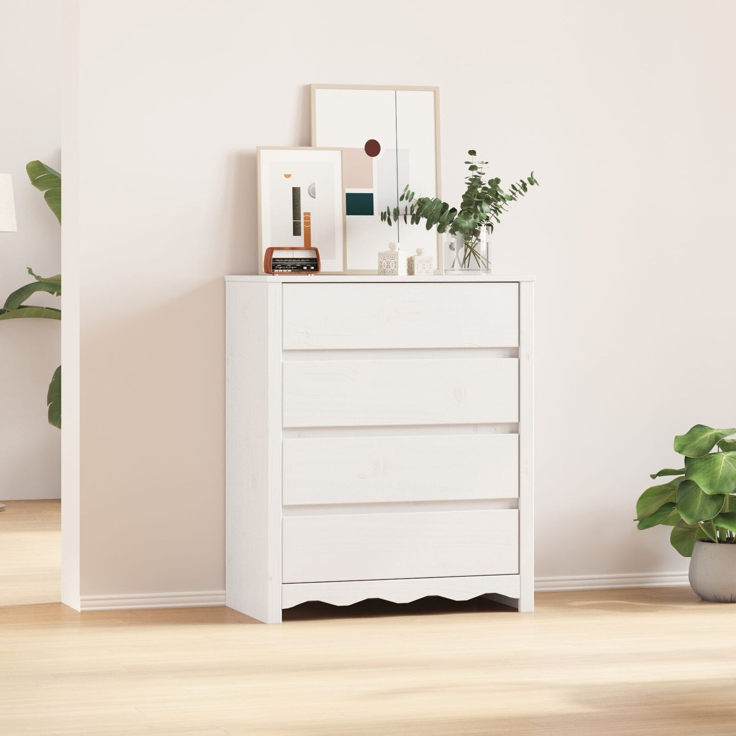 Chest of Drawers with Drawer Drammen White 76.5 x 40 x 91 cm
