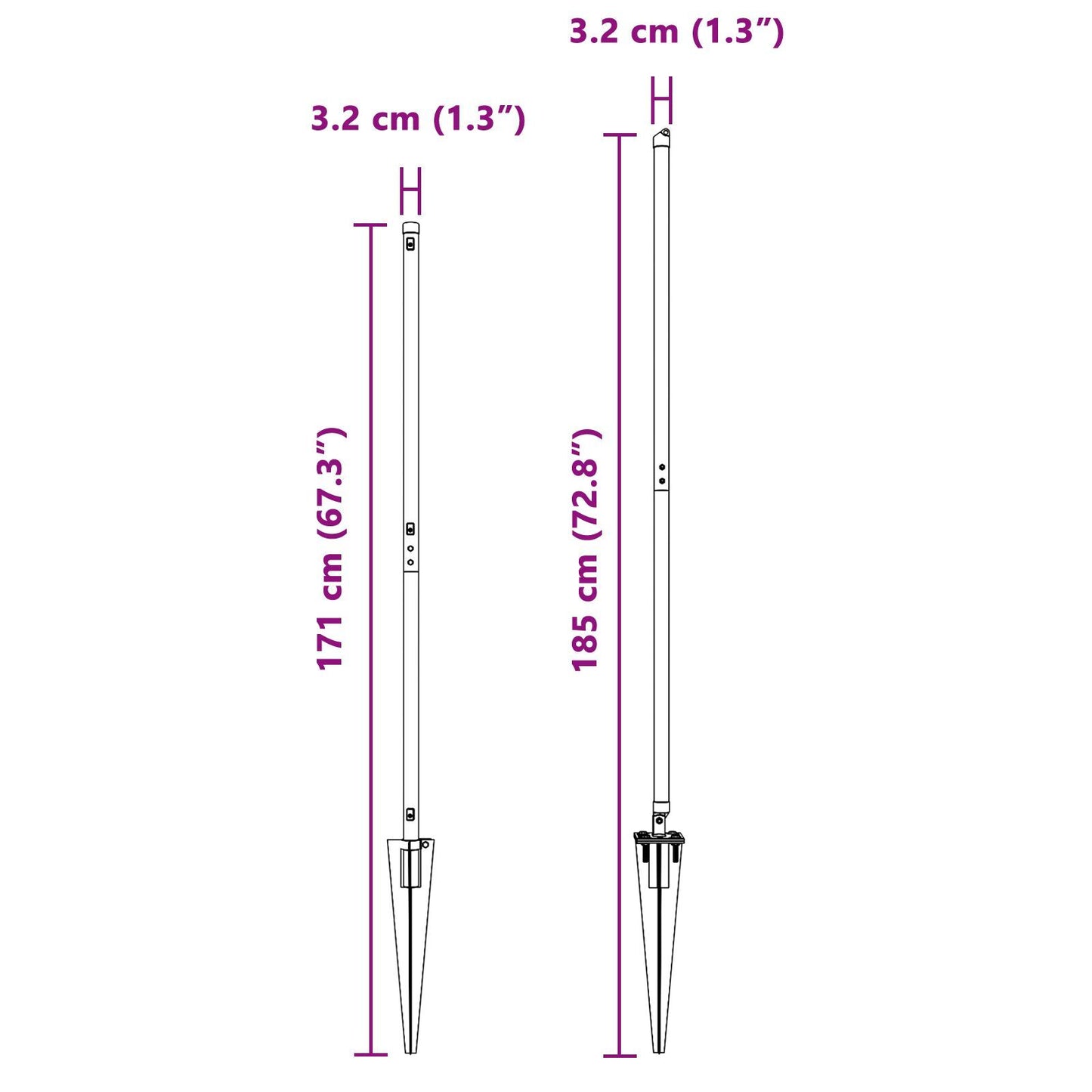 Fence Posts Manual 13 pcs Grey 32mm 140 cm Galvanised steel