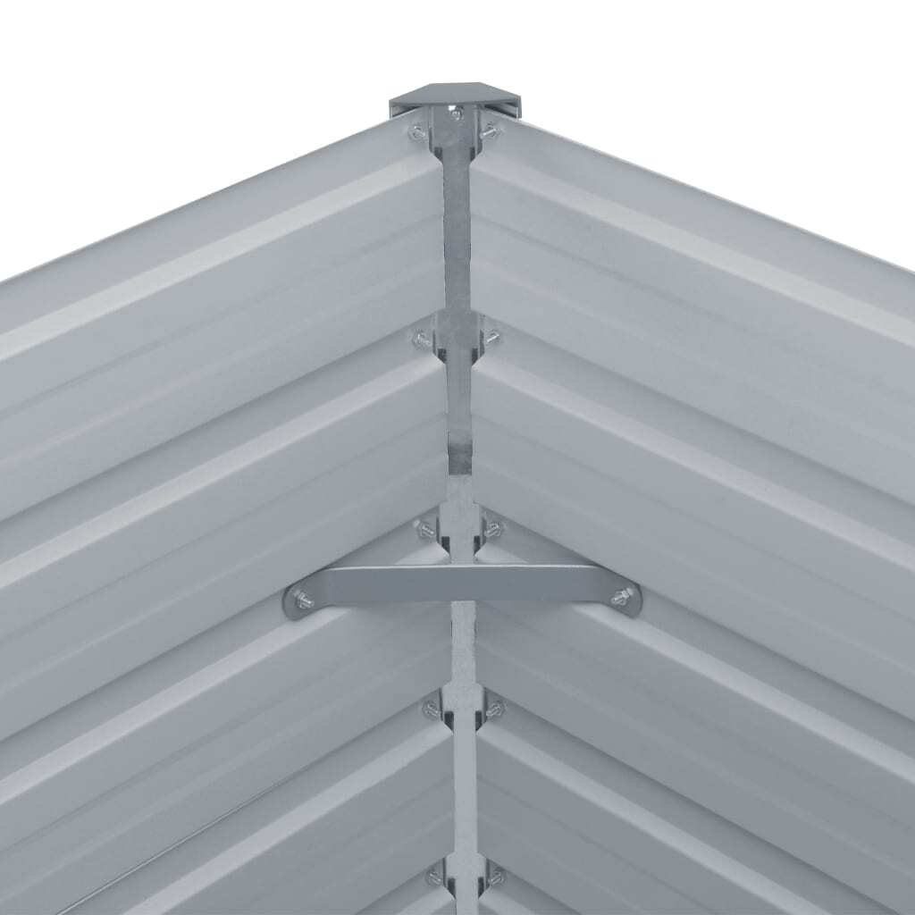 Raised Garden Bed 100x100x77 cm Galvanised Steel Grey