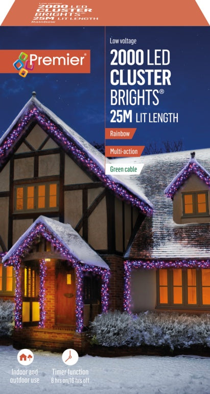 2000 LED Multi Action Cluster Brights With Timer