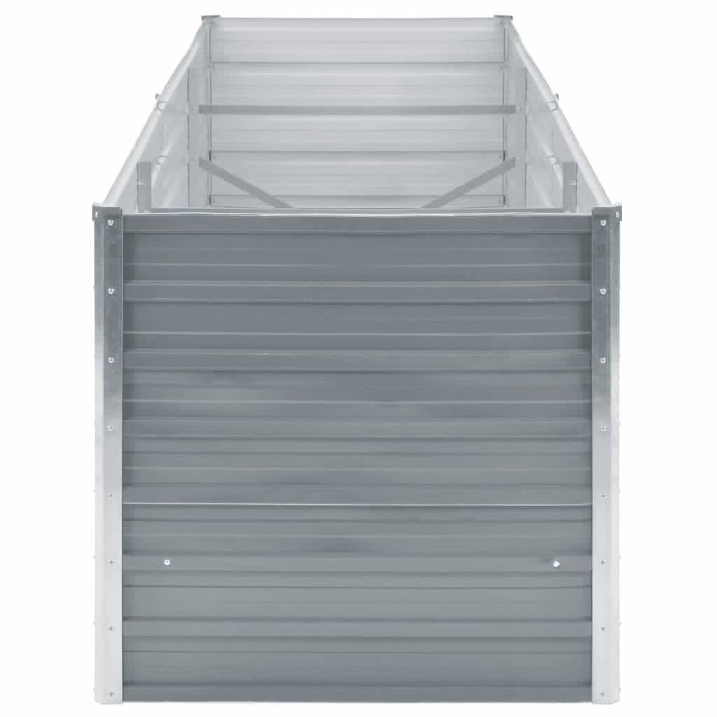 Garden Raised Bed Galvanised Steel 240x80x77 cm Grey