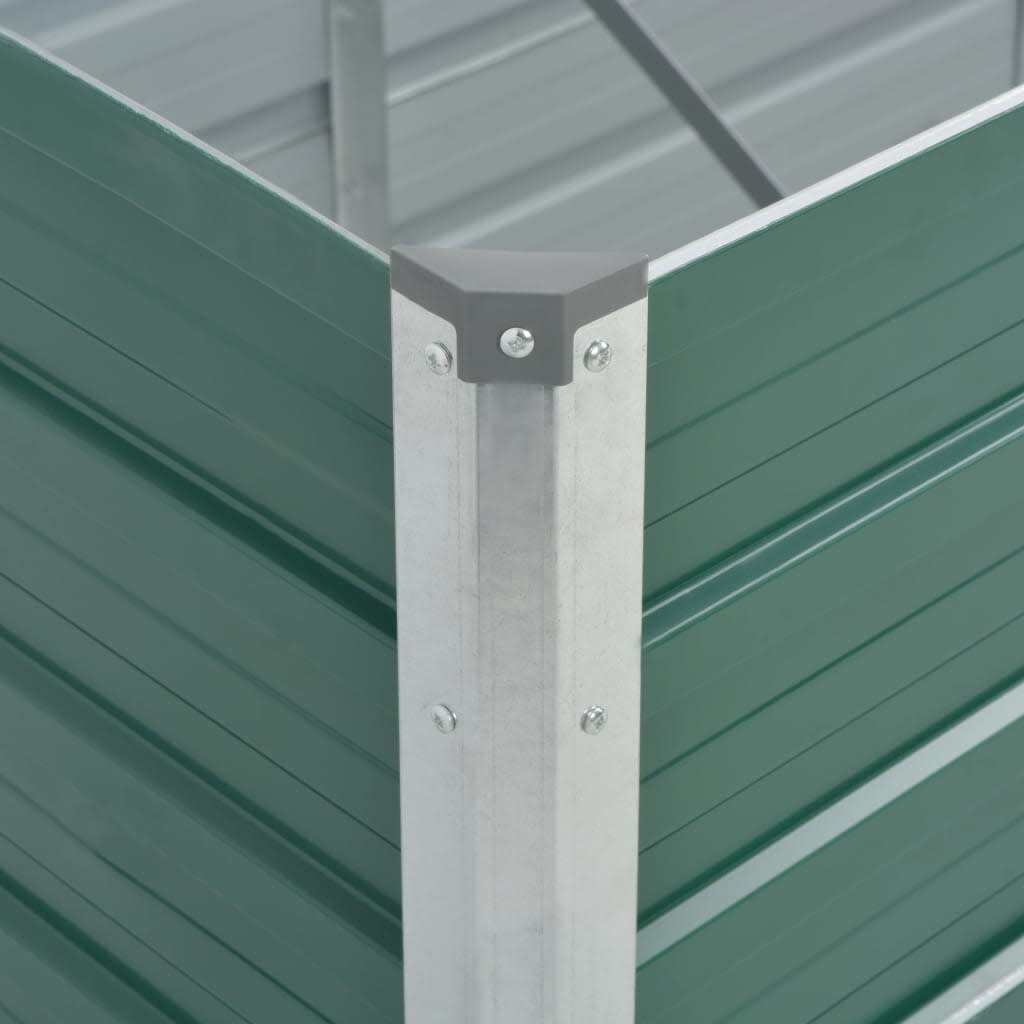 Garden Raised Bed Galvanised Steel 320x80x77 cm Green