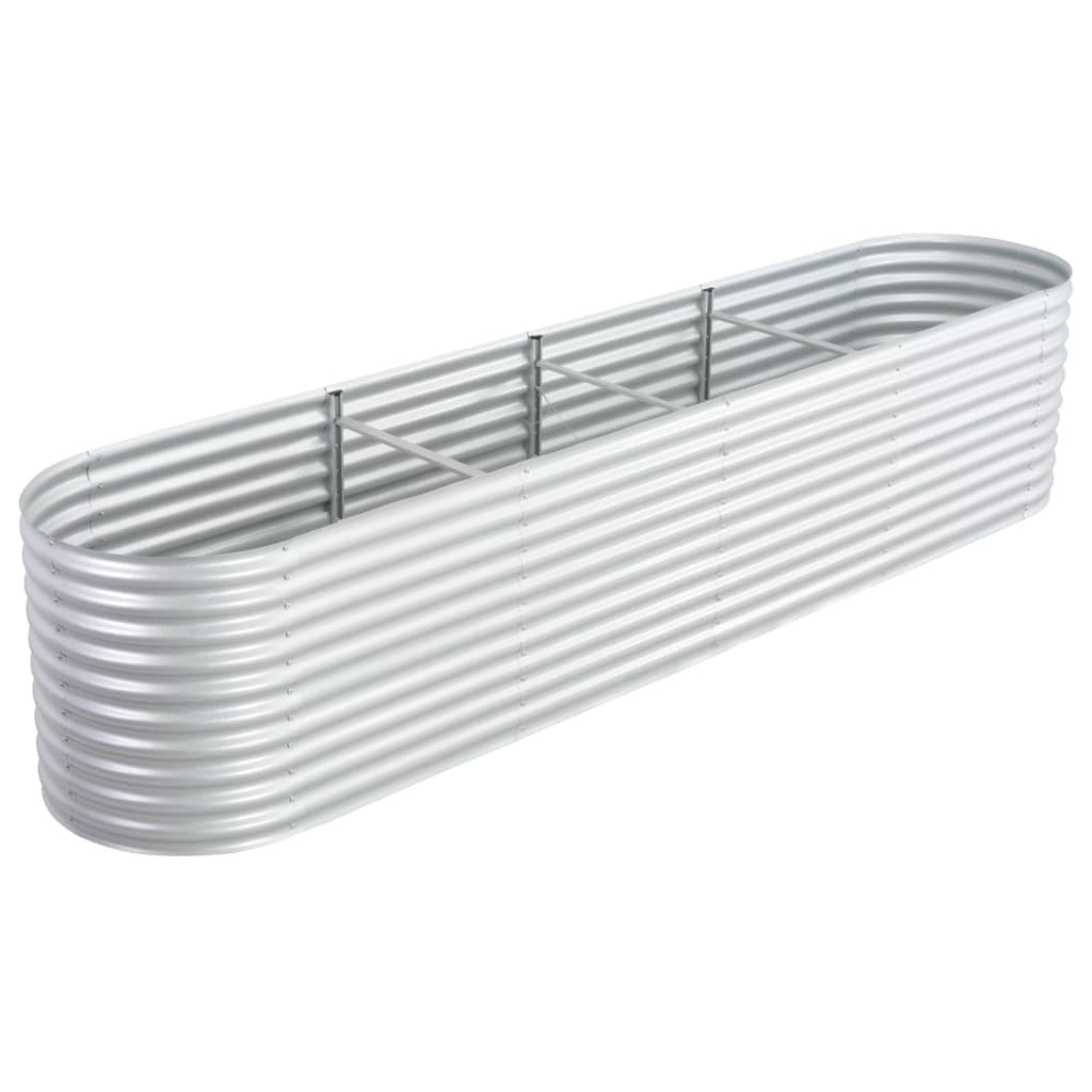 Garden Raised Bed 400x80x81 cm Galvanised Steel Silver