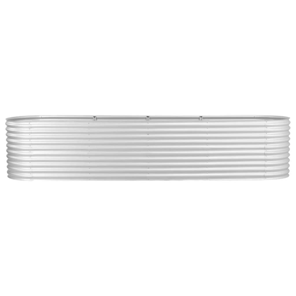 Garden Raised Bed 400x80x81 cm Galvanised Steel Silver