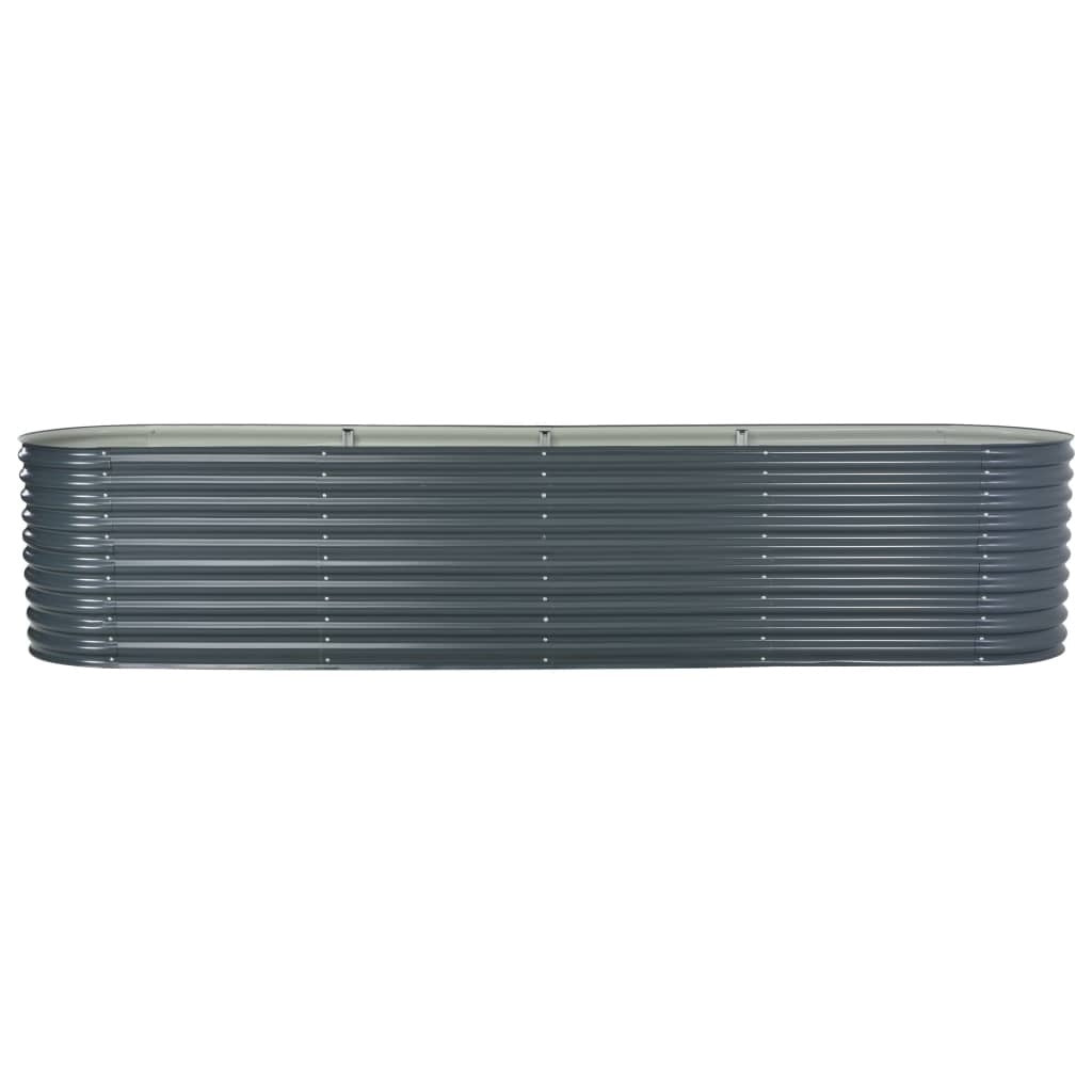 Garden Raised Bed 400x80x81 cm Galvanised Steel Grey