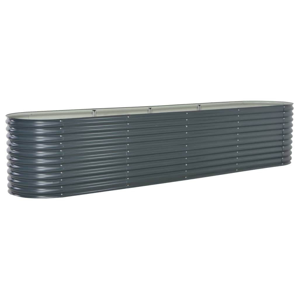 Garden Raised Bed 400x80x81 cm Galvanised Steel Grey