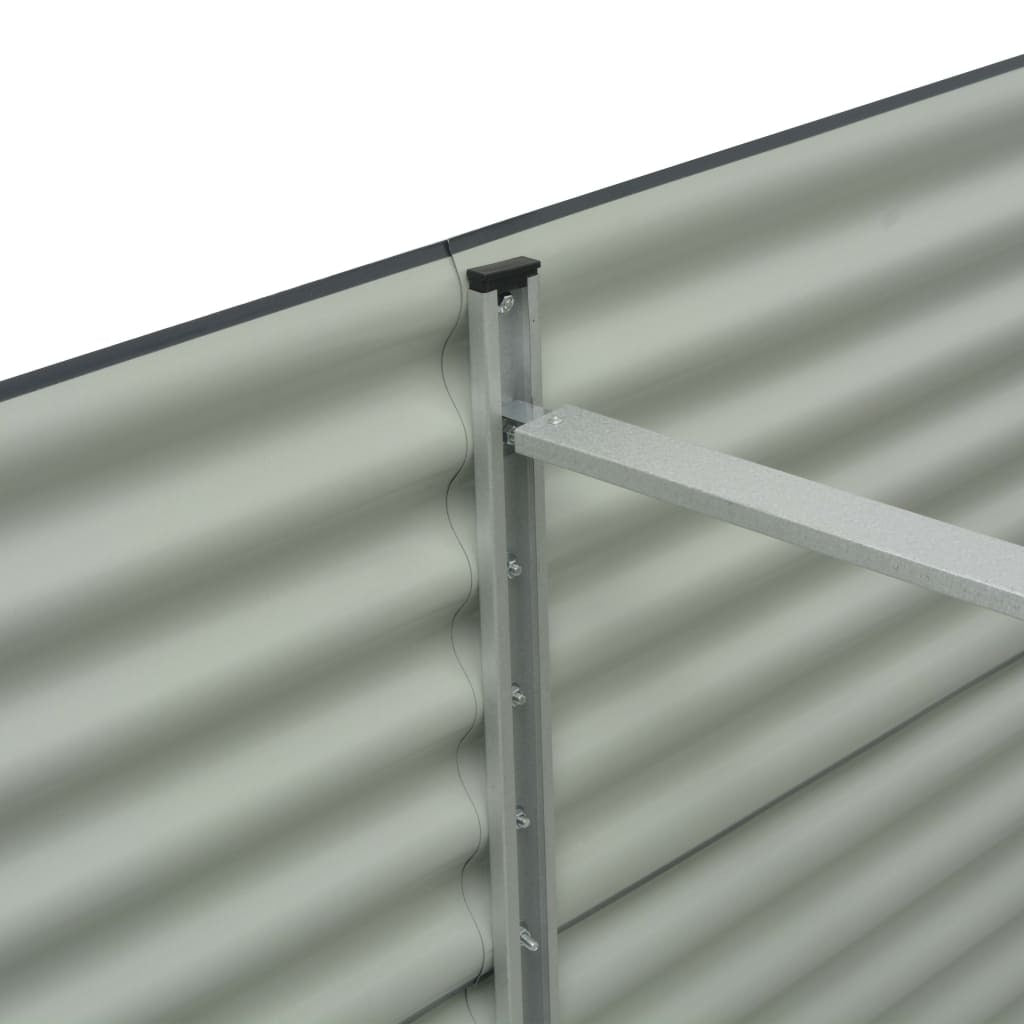 Garden Raised Bed 400x80x81 cm Galvanised Steel Grey